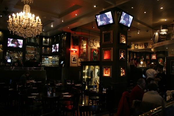 Interior of the London Hard Rock Cafe.